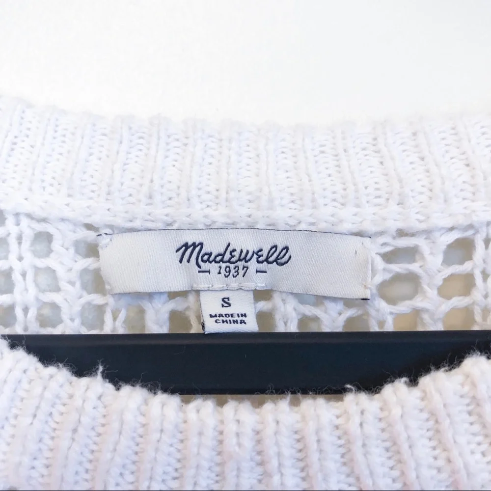 madewell | open knit chunky pullover small